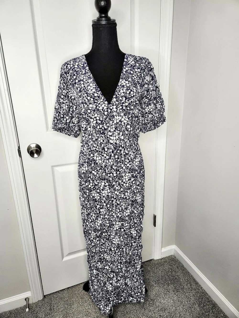 A New Day Blue & White Floral Maxi Dress XXL